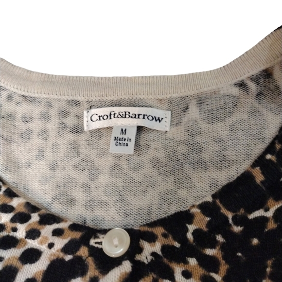 Croft & Barrow Animal Print Cardigan Sweater - Picture 5 of 5